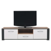 Tv galdiņš NAOMI NA1, gaišais ozols/grafīts/balts glancēts